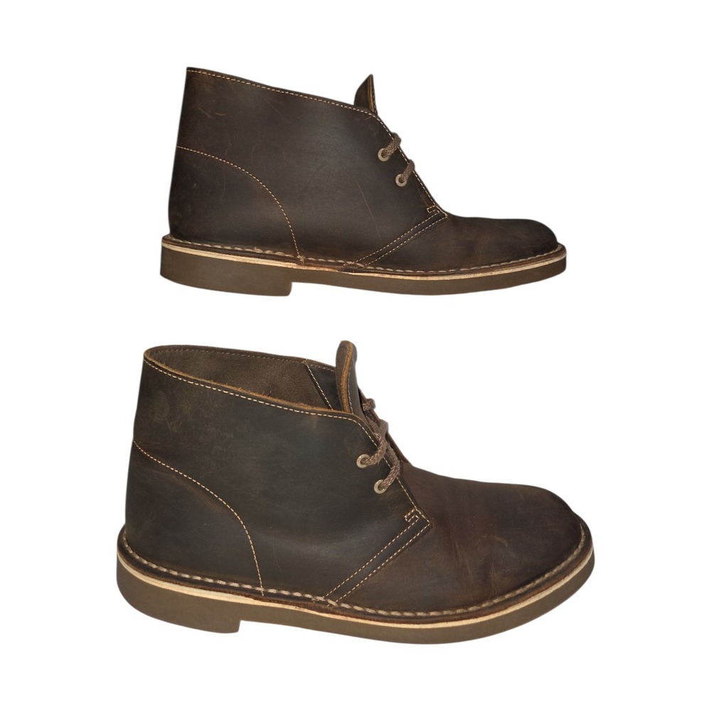 Clarks Bushacre 2 Mens 7.5 M Dark Brown Beeswax Leather Chukka Desert Boots - Picture 3 of 8